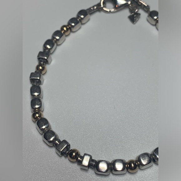 Silpada Vintage Sterling Silver Chunks & Gold Filled Beaded Bracelet - Picture 9 of 15